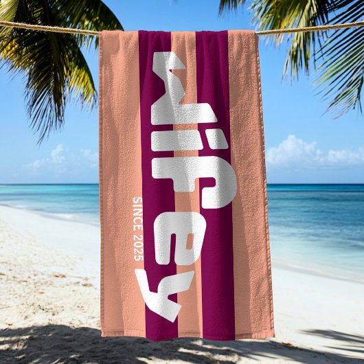 ウィーウィー新婚の花嫁コーラルピンクストライプビーチタオル ビーチタオル