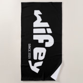 ウィーウィー新婚ブライド白黒ビーチタオル ビーチタオル (正面)