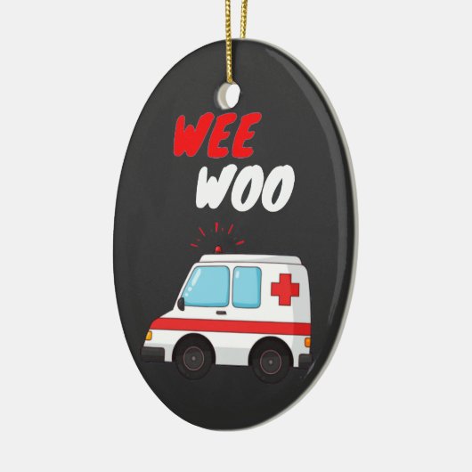 ウィーウイン救急車AMR EMS EMTおもしろい救急医療隊員ギフト セラミックオーナメント (左)