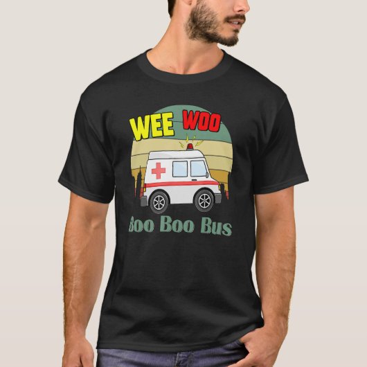 ウィーウブブブバス救急車EMS EMT救急医療隊員 Tシャツ (正面)