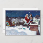 ウィーエスの『本の束を持つサンタ』 シーズンカード (正面/裏面)