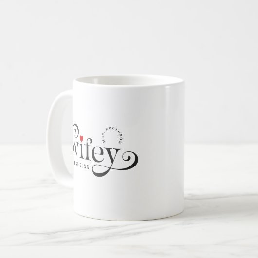 ウィーエレガントタイポグラフィ結婚記念日 コーヒーマグカップ (正面左)