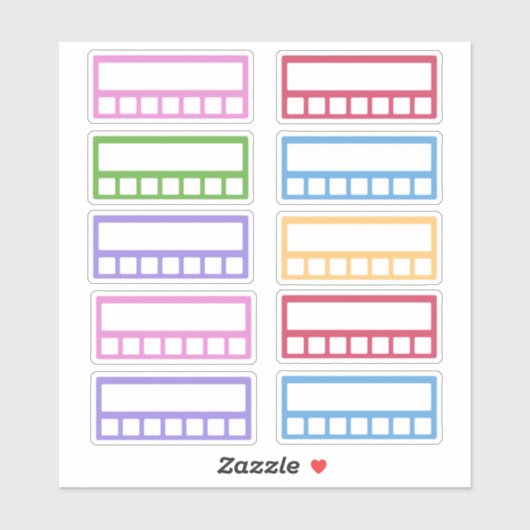 ウィーカラフルクリー習慣トラッカー シール (シート)