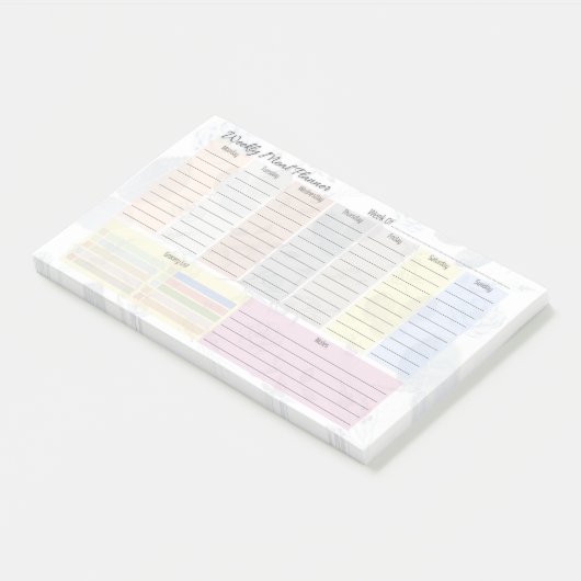 ウィーカラフルクリー食事プランナー ポストイット (アングル)