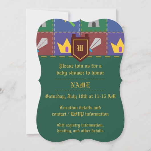 ウィーキルトファンタジーの赤ちゃんシャワー招待状 招待状 (正面)