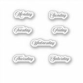 ウィークの日プランナーステッカー曲線ヴィンテージ シール (正面)