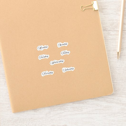 ウィークの日プランナーステッカー曲線ヴィンテージ シール (ノートブック)