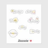 ウィークの日プランナー曲線ステッカーフラワー シール (シート)