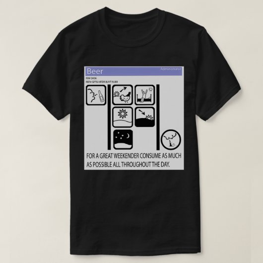 ウィークエンダー ピクトグラム Tシャツ (デザイン正面)