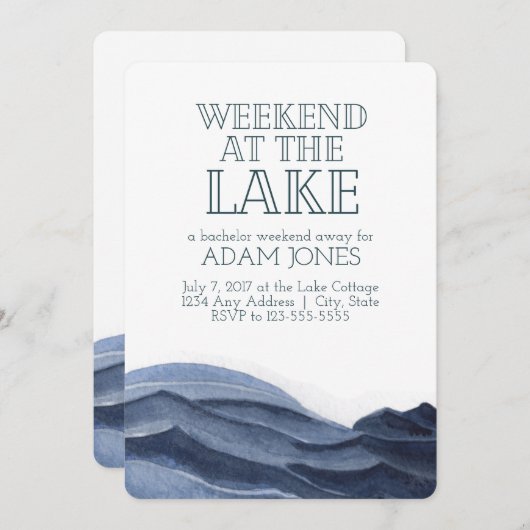ウィークエンドアットザレイクバチュラーパーティ 招待状 (正面/裏面)