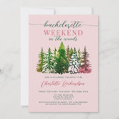 ウィークエンドインザウッズバチェロレッテほこりっぽいバラ 招待状 (正面)