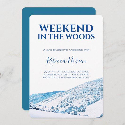 ウィークエンドインザウッズバチェロレッテ招待状 招待状 (正面/裏面)