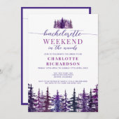ウィークエンドインザウッズパープルバチェロレッテ 招待状 (正面/裏面)