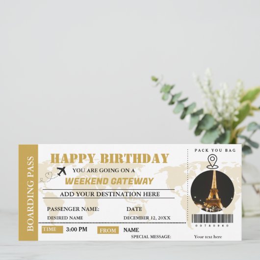 ウィークエンドゲートウェイ誕生日搭乗パスチケットInv 招待状 (スタンド正面)