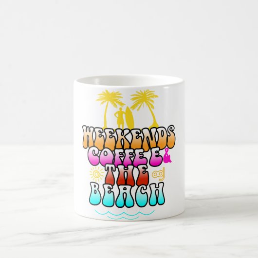 ウィークエンドコーヒーとビーチ コーヒーマグカップ (中央)