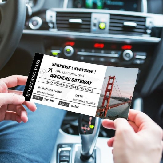 ウィークエンドサプライズゲタウェイボーディングパスチケット 招待状