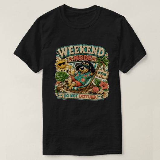 ウィークエンドモード / 通知しない パーソナライズデザイン Tシャツ (デザイン正面)