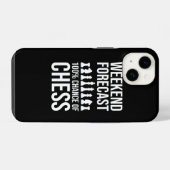 ウィークエンド予報 - 100% チェスの確率 iPhoneケース (裏面横)
