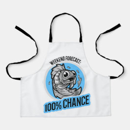 ウィークエンド予報 100% チャンス Tシャツ エプロン