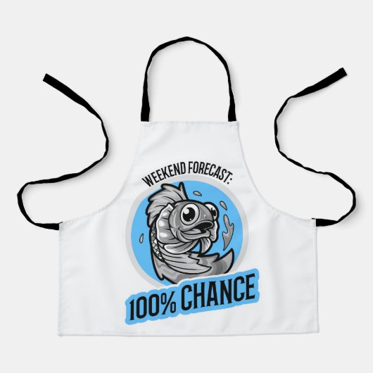 ウィークエンド予報 100% チャンス Tシャツ エプロン (正面)