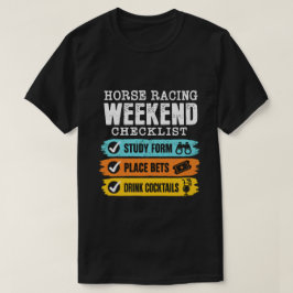 ウィークエンド・ファン:競馬チェックリストTシャツ Tシャツ