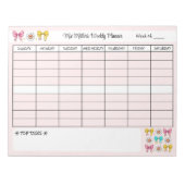 ウィークリープランナーかわいい学校先生名涙遠くに ノートパッド (正面)