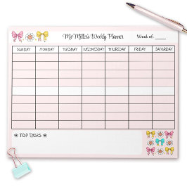 ウィークリープランナーかわいい学校先生名涙遠くに ノートパッド