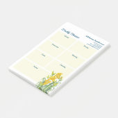 ウィークリープランナーウォーターカラーイエローデイリリーデザイン ポストイット (アングル)