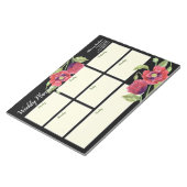 ウィークリープランナーウォーターカラーレッドポピズブラック ノートパッド (アングル)