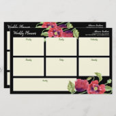 ウィークリープランナーウォーター色レッドポピー黒ステオ 便箋 (正面/裏面)