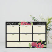 ウィークリープランナーウォーター色レッドポピー黒ステオ 便箋 (スタンド正面)