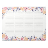 ウィークリープランナーガールフローラウォーター色 ノートパッド (正面)