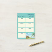 ウィークリープランナーサマーポピーフィールドコーストウォーター色 ポストイット (デスク上)