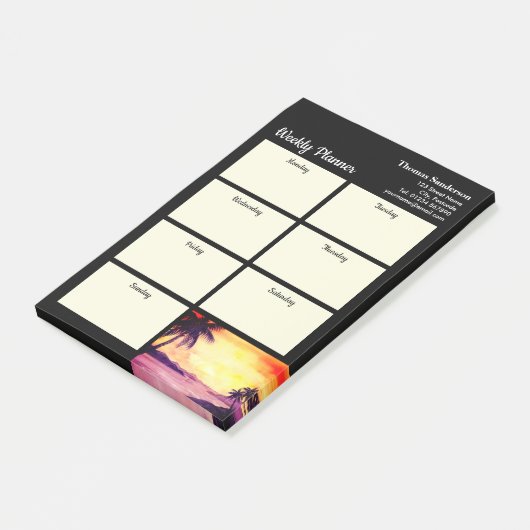 ウィークリープランナーサンセット絵画インTropics ポストイット (アングル)