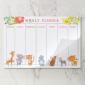 ウィークリープランナージャングルベビーアニマルズ ペーパーパッド (折り畳み)