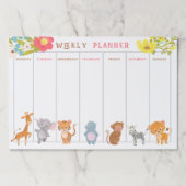 ウィークリープランナージャングルベビーアニマルズ ペーパーパッド (正面)