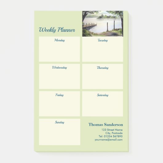 ウィークリープランナーダーウェントウェイレイクディストリクトクンブリア ポストイット (正面)