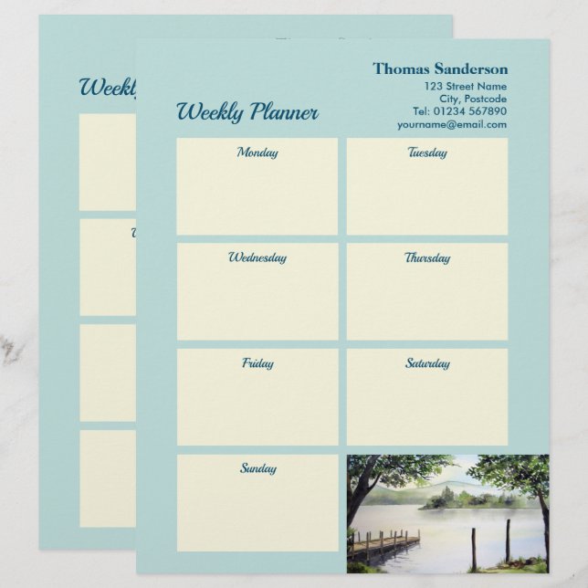 ウィークリープランナーダーウェントウェイレイクディストリクトクンブリア レターヘッド (正面/裏面)