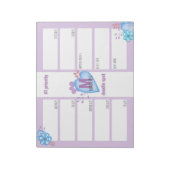 ウィークリープランナーデイリーto do薄紫ドゥードルモノグラム ノートパッド (回転)