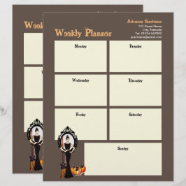 ウィークリープランナーハロウィクラシックンウィッチブラックドレス レターヘッド