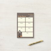 ウィークリープランナーハロウィンクラシックウィッチブラックドレス ポストイット (デスク上)