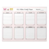 ウィークリープランナーピンクスクール先生名涙遠くに ノートパッド (正面)