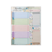 ウィークリープランナーフラワー数々のバタフライ色テーマ ノートパッド (回転)