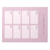 ウィークリープランナーミニマルピンク ノートパッド (正面)