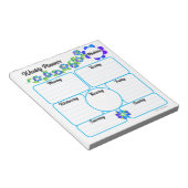 ウィークリープランナーメモ帳と青い花 ノートパッド (アングル)