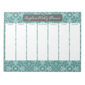 ウィークリープランナーモダン – ファームハウスタイルパターン ノートパッド (正面)