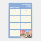 ウィークリープランナーヴェネツィアイタリアペン洗浄水色 ポストイット (正面)