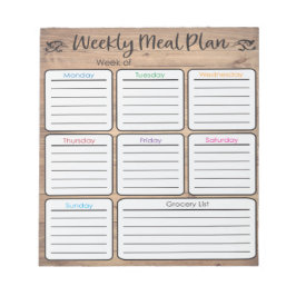 ウィークリーミールプランナーメモ帳 ノートパッド
