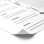 ウィークリーミールプランナー印刷可能ポスター ポスター (角)