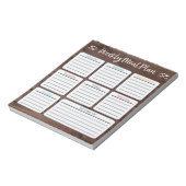 ウィークリーミールプランナー – ダークブラウン ノートパッド (回転)